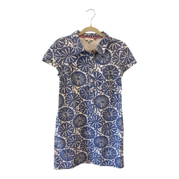 Boden Dresses & Skirts - Boden Blue White Floral Shirt Dress Size 8R Collared Button Front